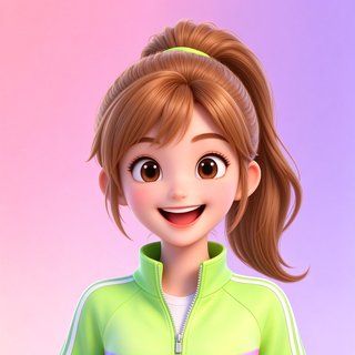 bubbly AI 元气人设小雅高马尾头像