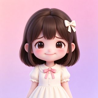 bubbly AI 软萌人设糖糖蝴蝶结短发头像